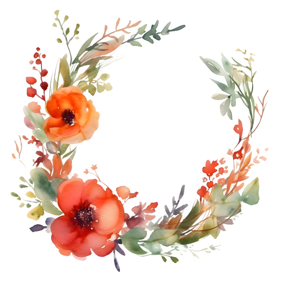 Hand Painted Floral Border with Blush Pink and Peach Flowers. Romantic and Dreamy Design. PNG Transparent Background