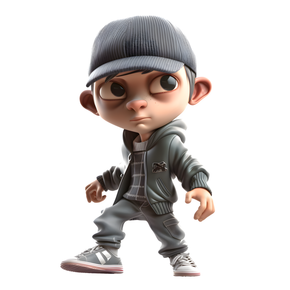 Little Thieves in Action 3D Rendered Kids Dressed as Burglars PNG Transparent Background