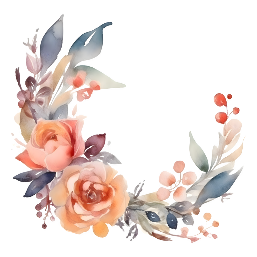 rustik grönska och blomma runda ram design för sommar bröllop och evenemang. pioner, rosor, och löv i mynta och grön toner. vattenfärg png transparent bakgrund