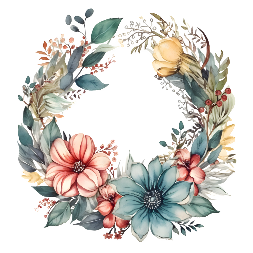 Rustic watercolor floral design with natural textures and earthy tones PNG Transparent Background