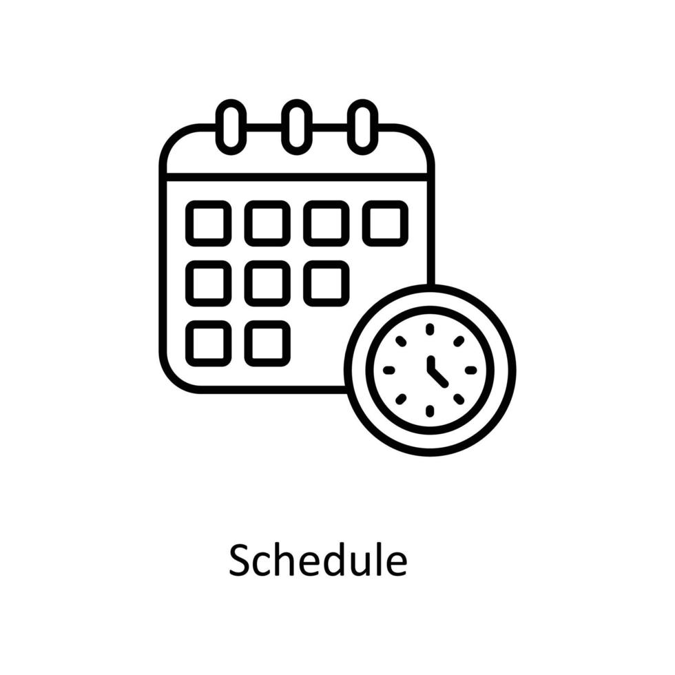 Schedule  Vector  outline Icons. Simple stock illustration stock