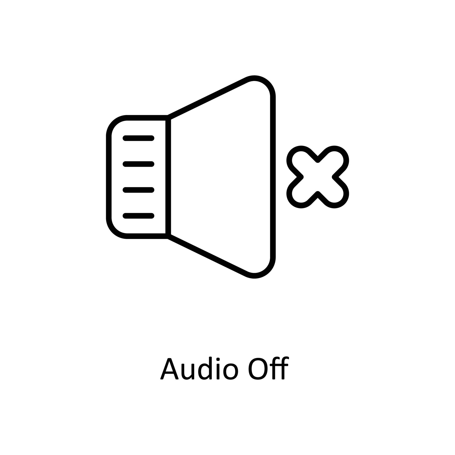 Audio Off Vector outline Icons. Simple stock illustration stock