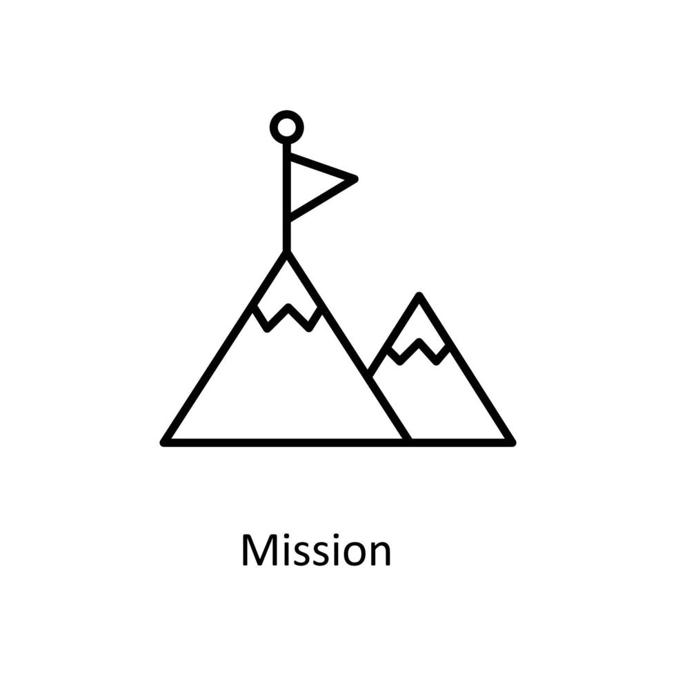 Mission Vector  outline Icons. Simple stock illustration stock