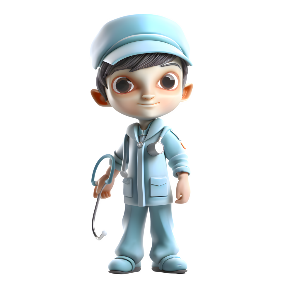 Friendly 3D Dentist with Toothbrush Great for Dental Care or Oral Hygiene Projects PNG Transparent Background