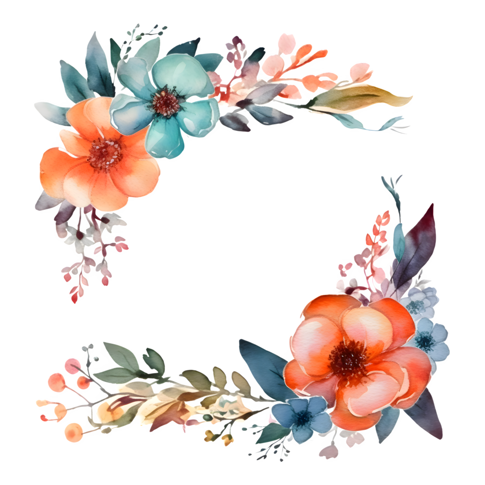 Pastel Floral Border with Roses, Peonies and Eucalyptus Leaves. Perfect for Baby Shower Invitations. PNG Transparent Background