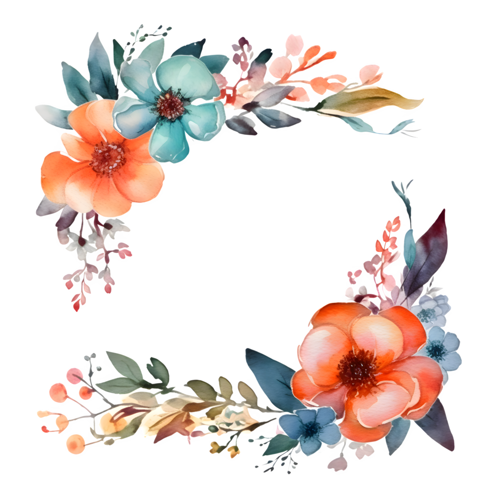 Pastel Floral Border with Roses, Peonies and Eucalyptus Leaves. Perfect for Baby Shower Invitations. PNG Transparent Background