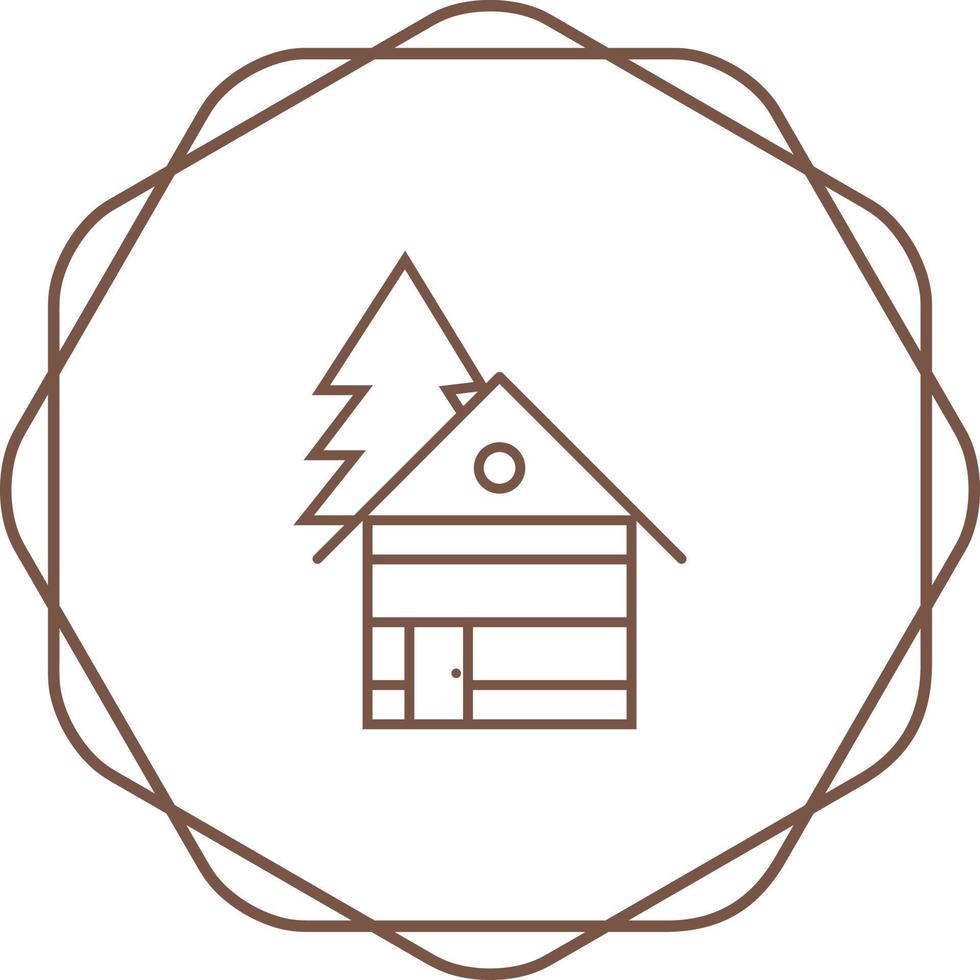 Wood Cabin Vector Icon