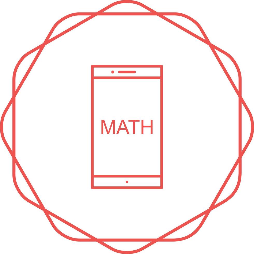 Studying Math on Mobile Vector Icon