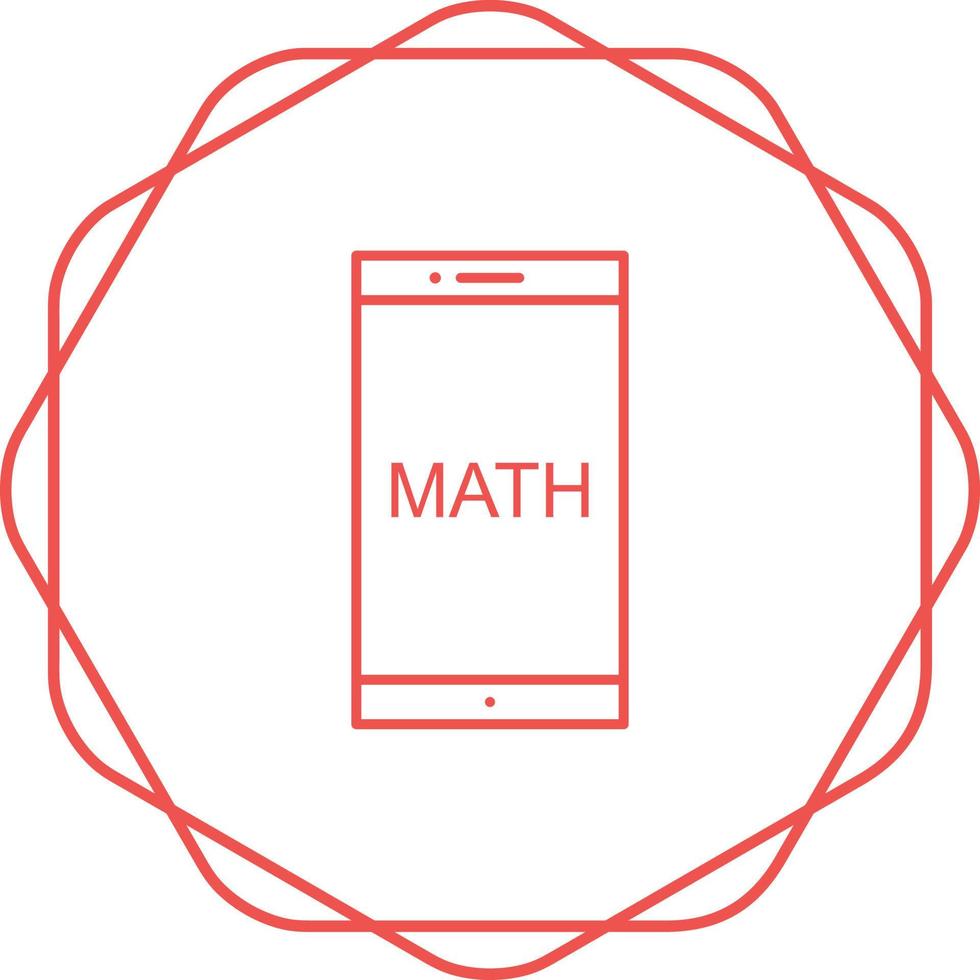 estudiando matemáticas en el icono de vector móvil