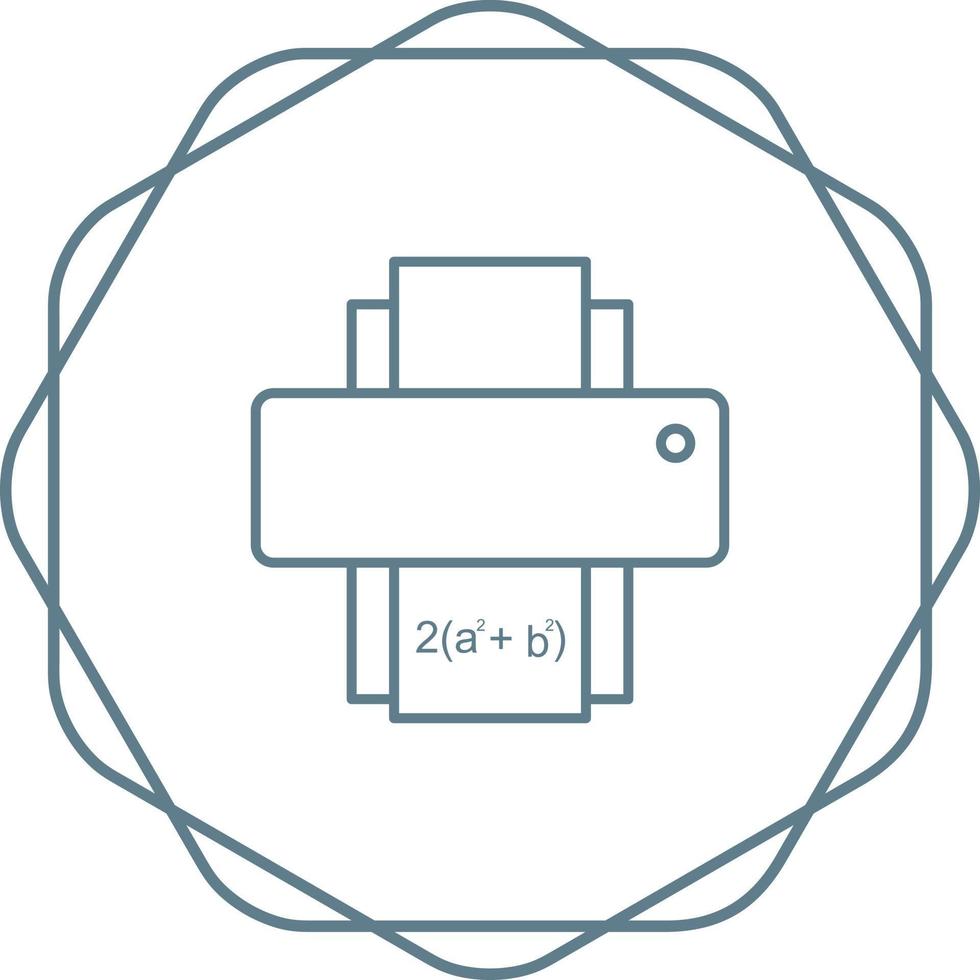 icono de vector de hoja de matemáticas de impresión