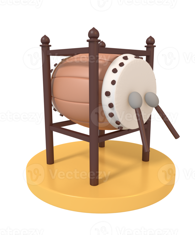 3d illustration of ramadan and Islamic Drum png