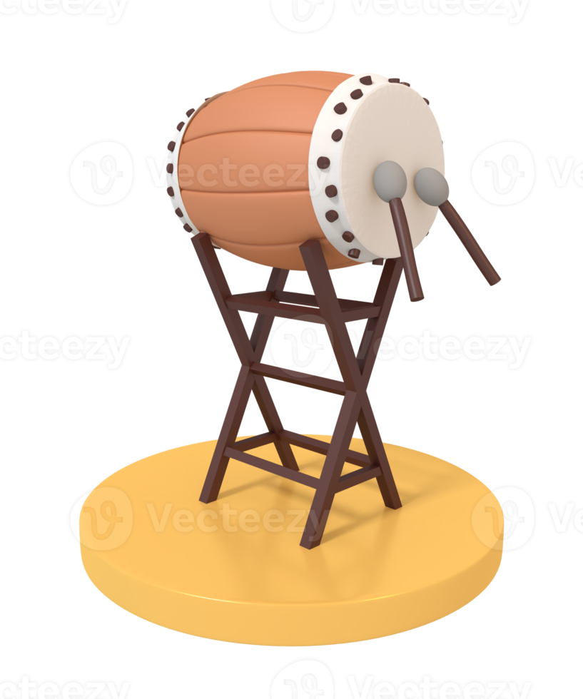 3d illustration of ramadan and Islamic Drum png