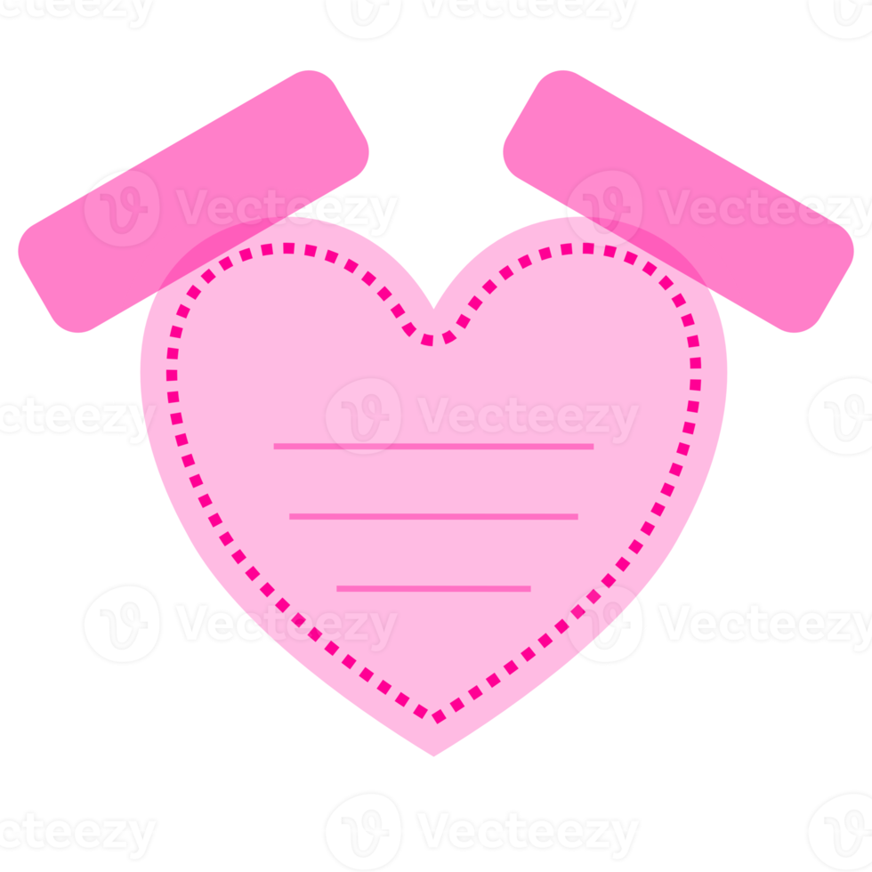 Pink Heart Paper and Sticky Tape png