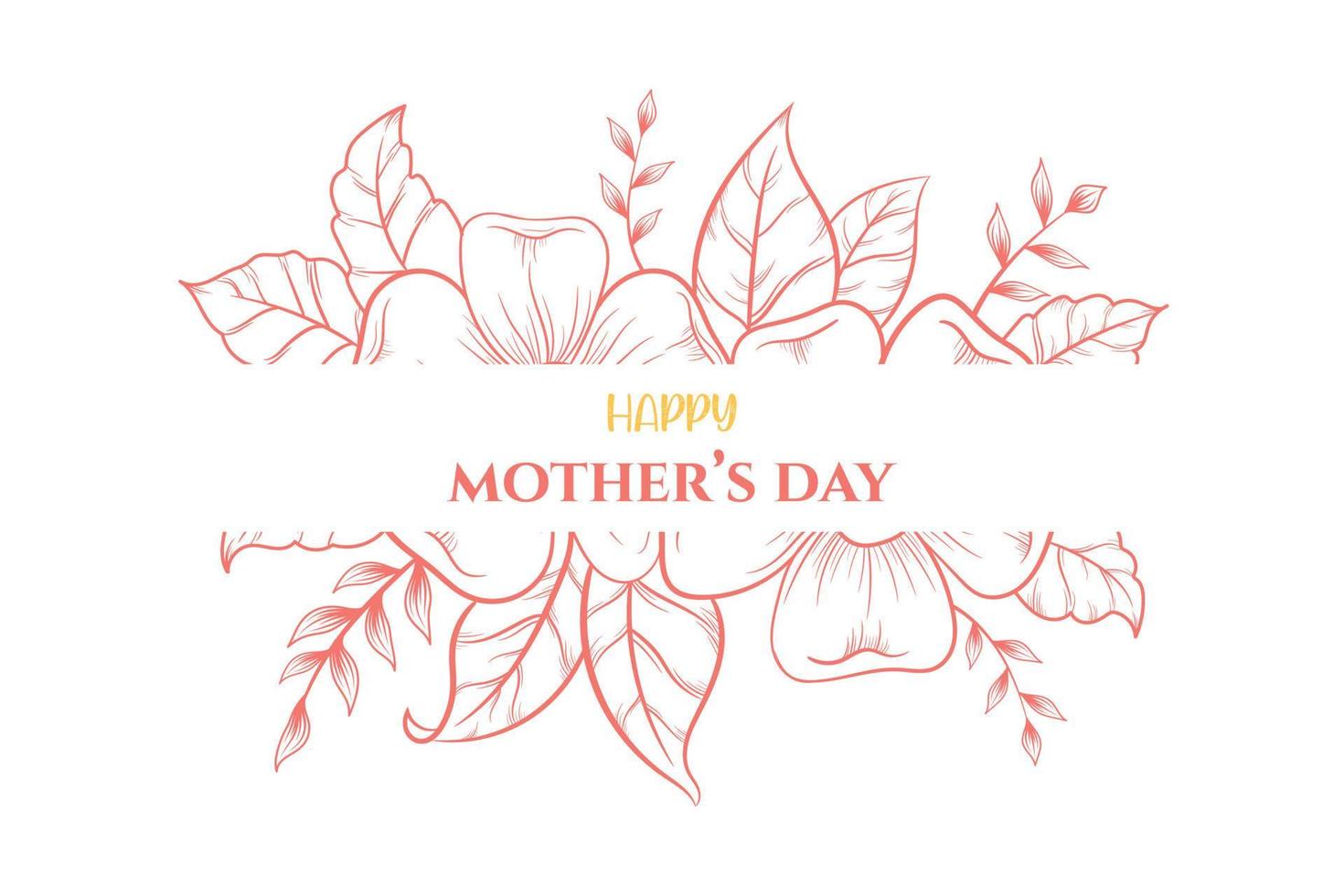 Happy mothers day celebration greeting card background mom and child love vector