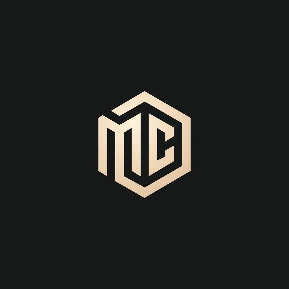 Luxury and modern MC letter logo design vector