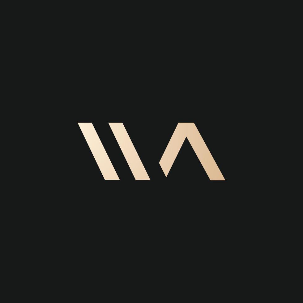 Luxury and modern WA letter logo design vector