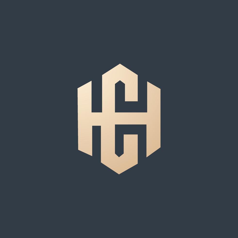Luxury and modern HC letter logo design vector