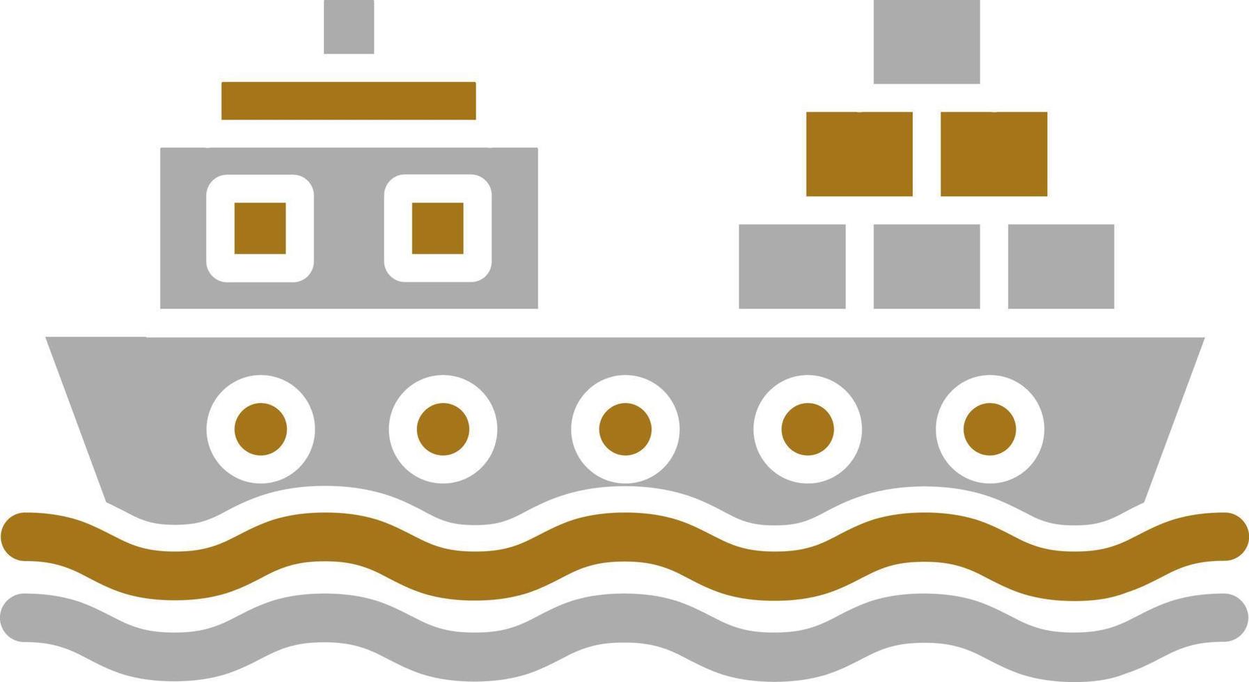 Cargo Ship Vector Icon Style