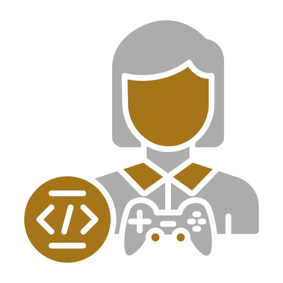 Game Developer Female Vector Icon Style