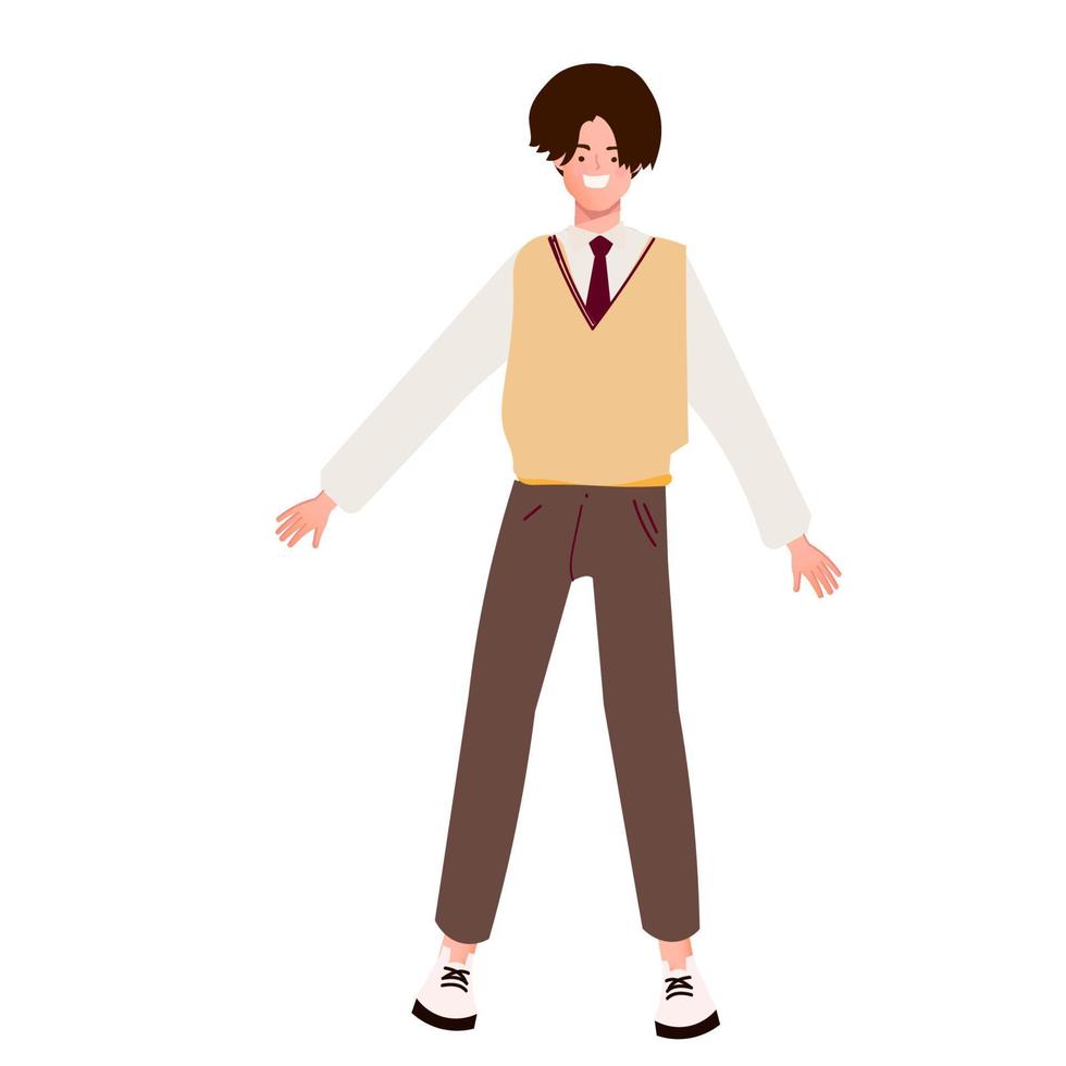 cute Korean student cartoon vector