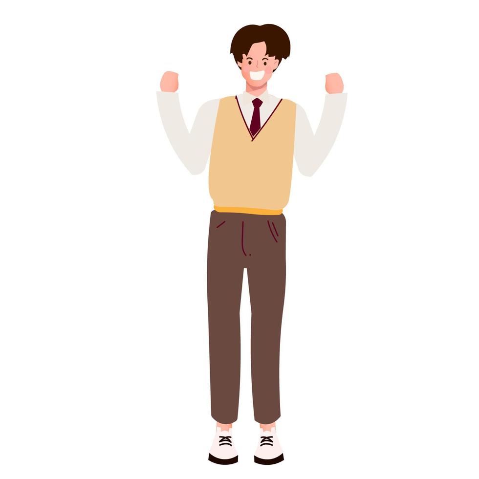 cute Korean student cartoon vector
