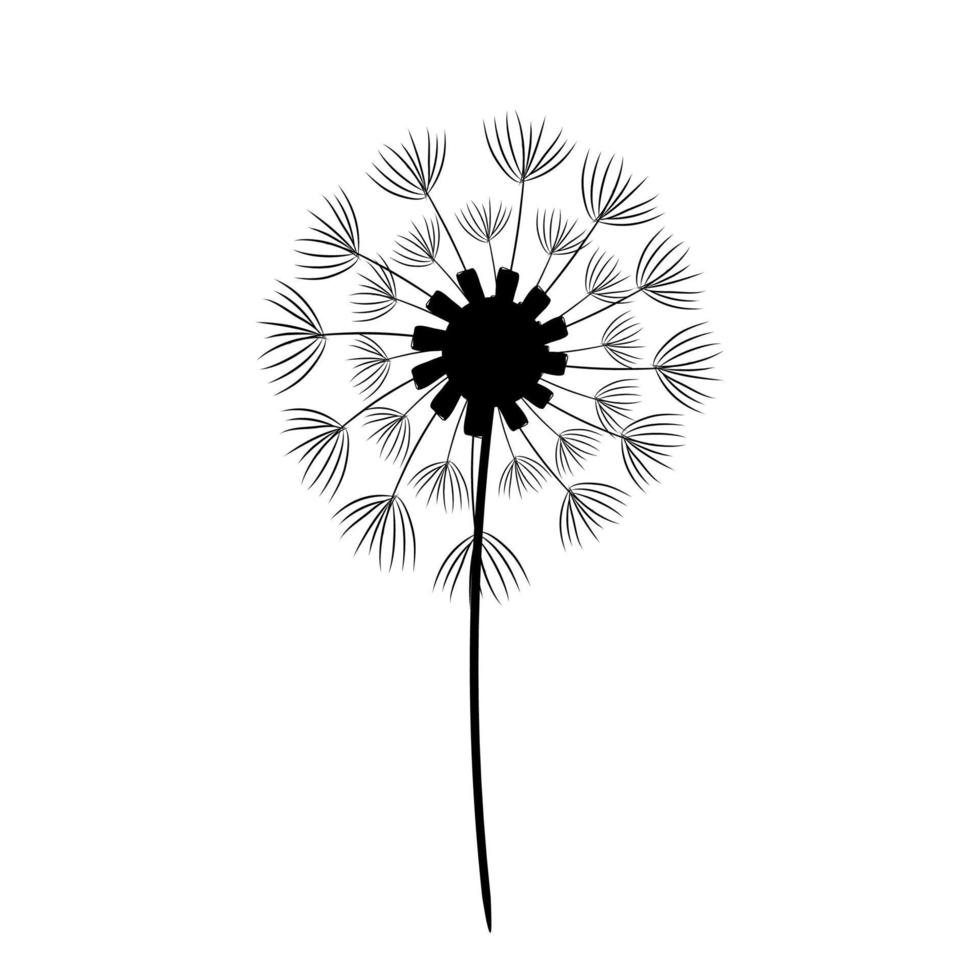 botanical leaf doodle wildflower line art vector