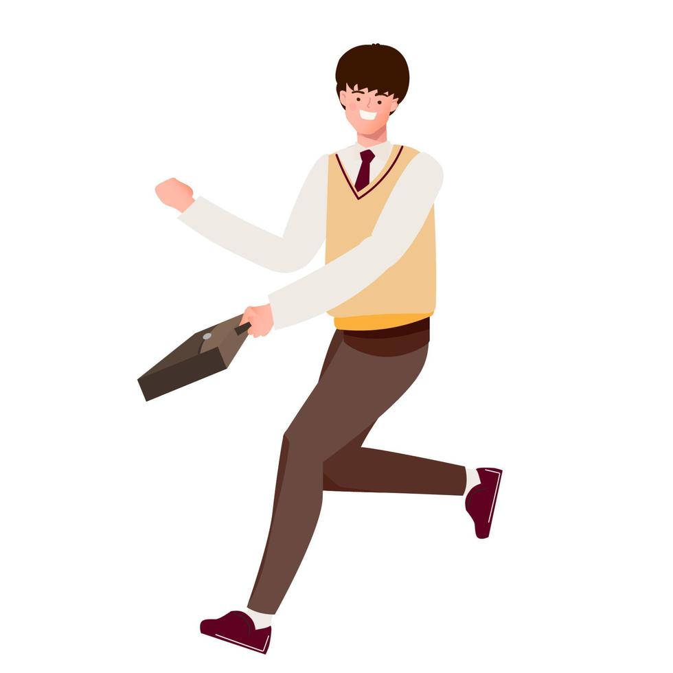 cute Korean student cartoon vector