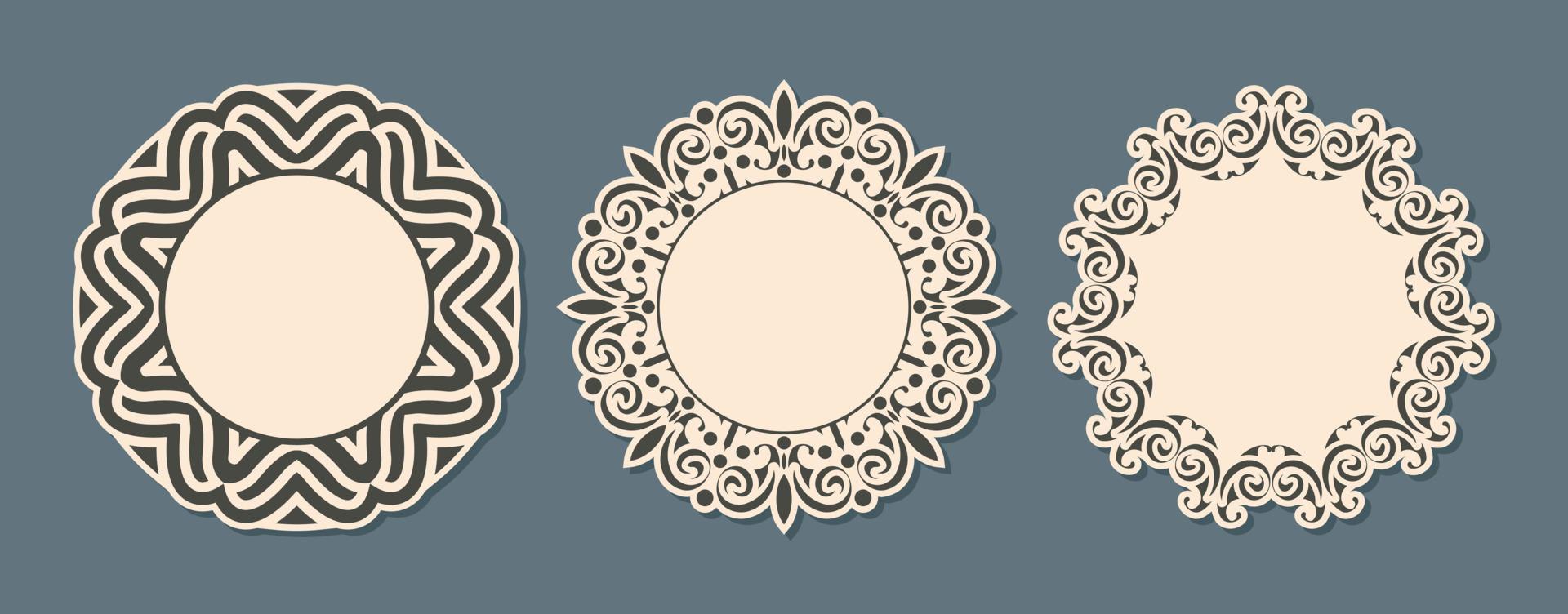 Vector isolated vintage label design with circle frame