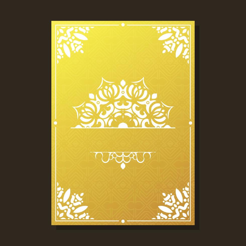 Luxury ornament greeting card vector template. Retro wedding invitation, advertising or other design and place for text. Flourishes ornamental frame and pattern background.