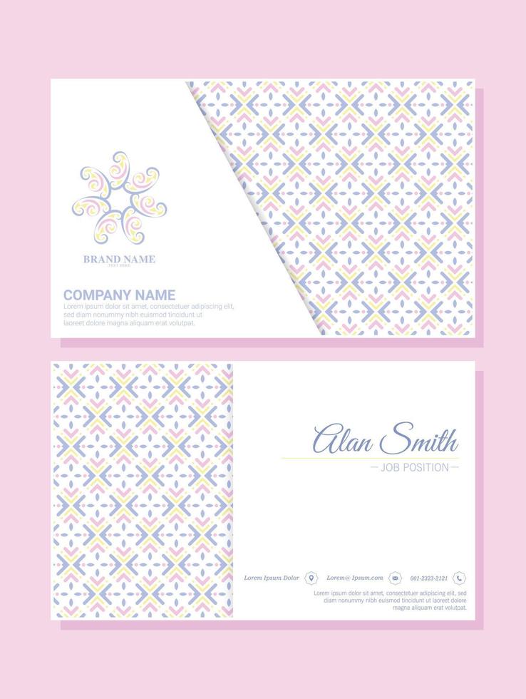 Soft pattern business card design vector
