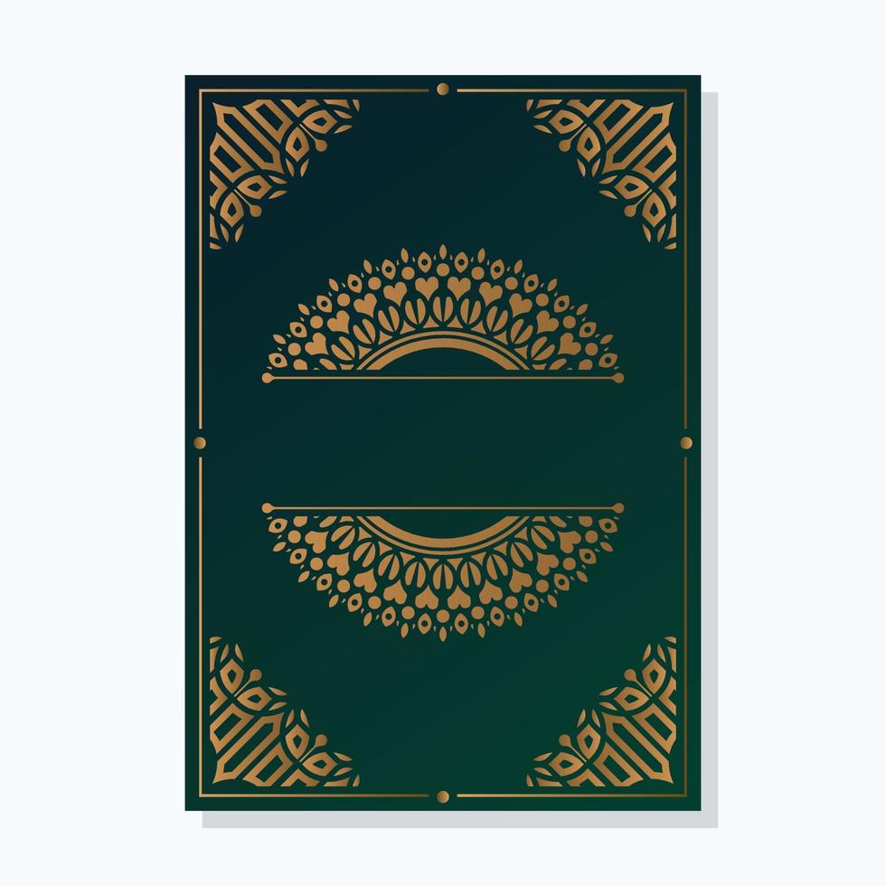 Luxury ornament greeting card vector template. Retro wedding invitation, advertising or other design and place for text. Flourishes ornamental frame and pattern background.