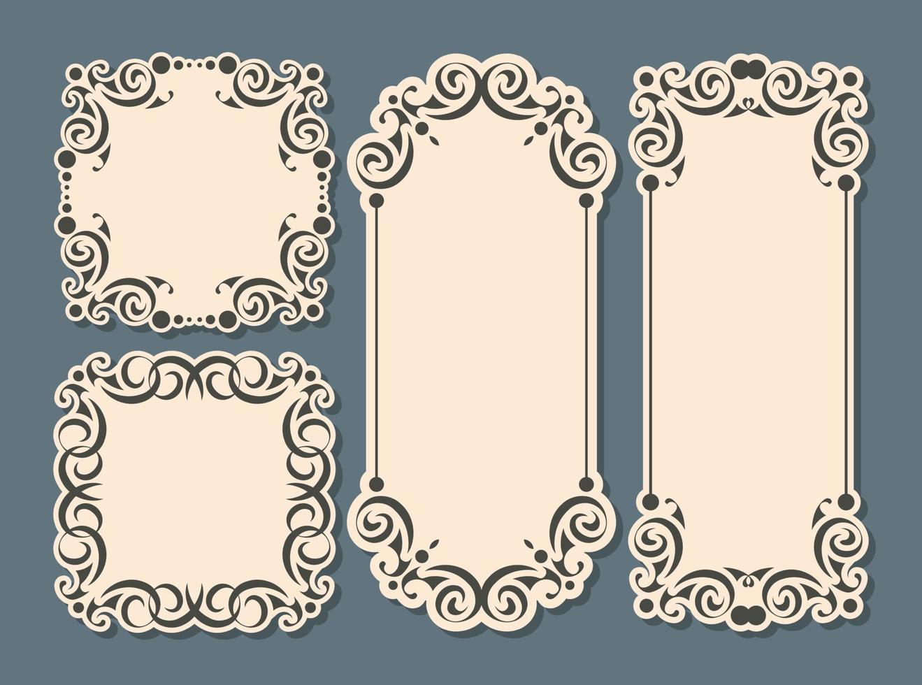 Vector isolated vintage label design with frame