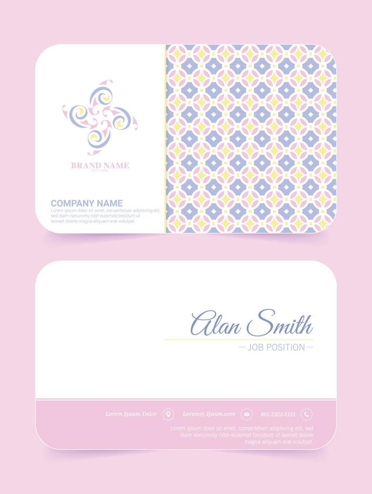 Soft pattern business card design vector