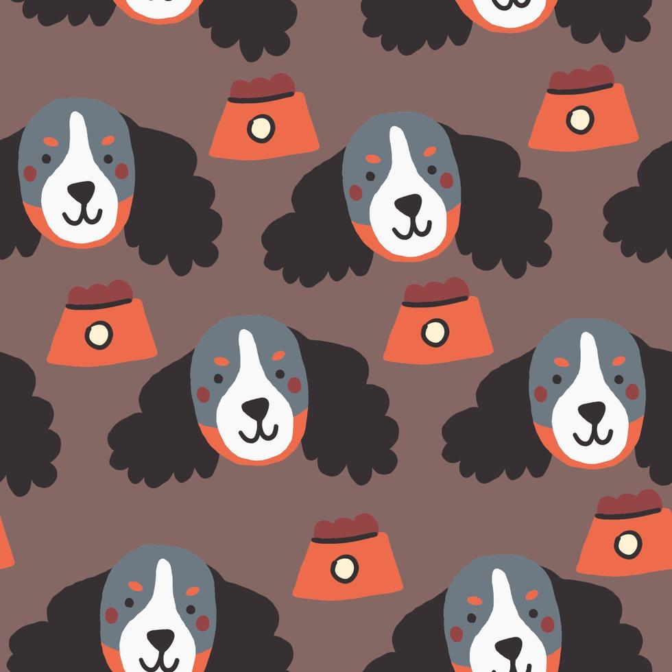 Cute dog seamless background repeating pattern, wallpaper background, cute seamless pattern background. Vector illustration