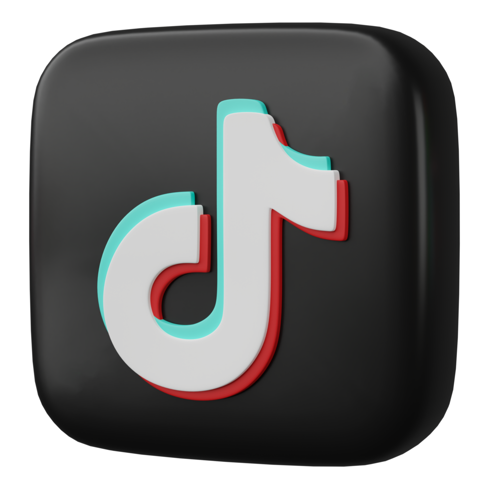 3D render, TikTok logo icon isolated on transparent background. png