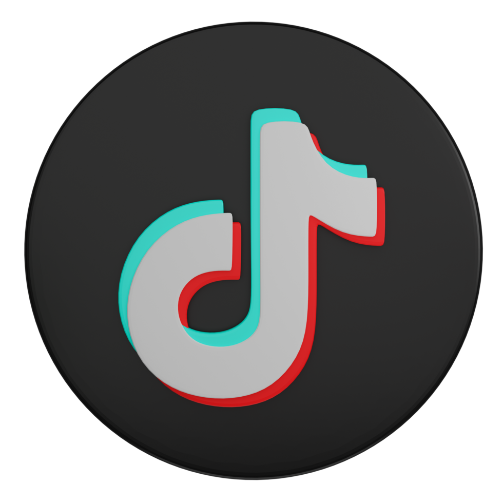  3D render, TikTok logo icon isolated on transparent background ...