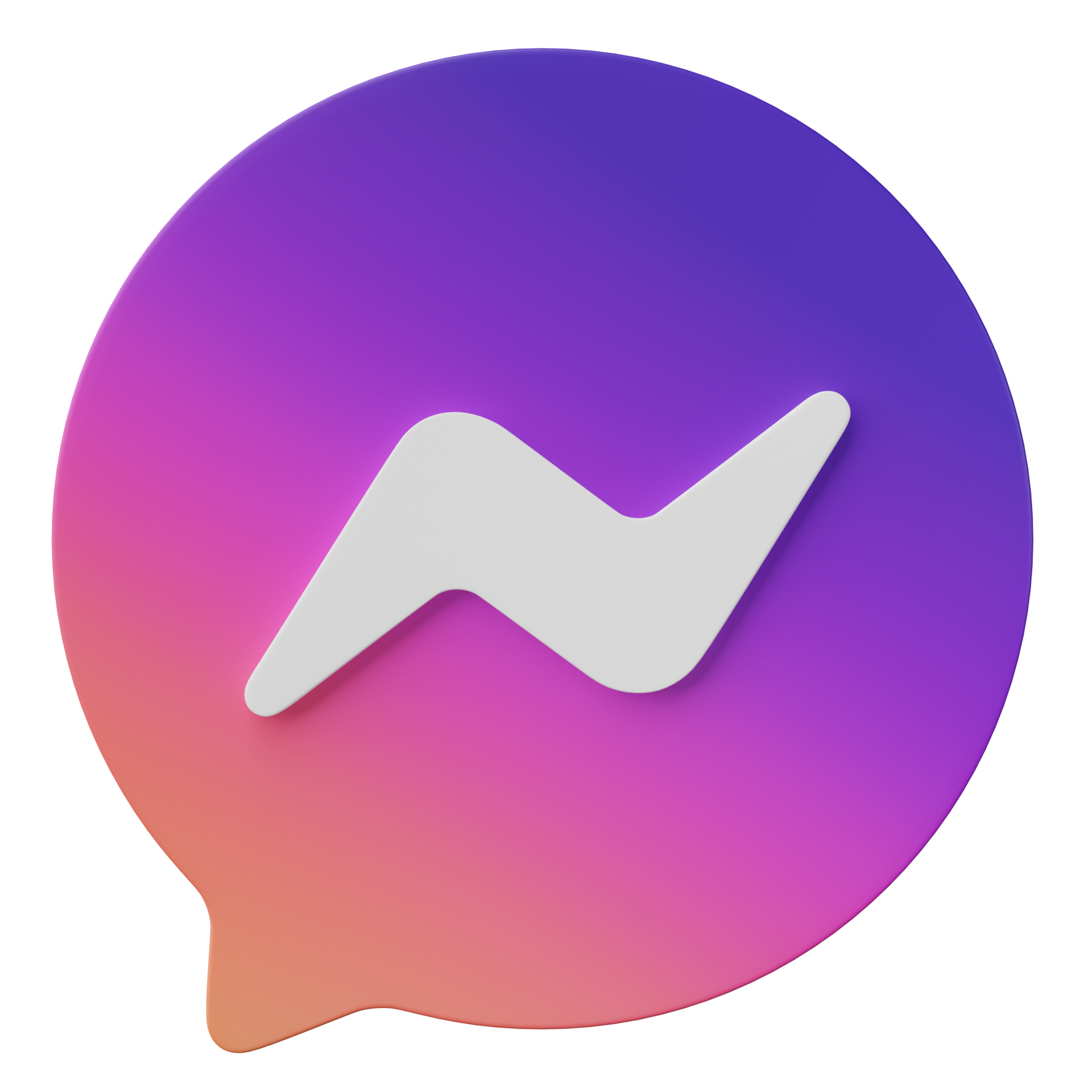 Messenger Notifiche Ma Non Ci Sono Messaggi 3D render, Meta chat messenger, Facebook messenger icon bubble isolated
