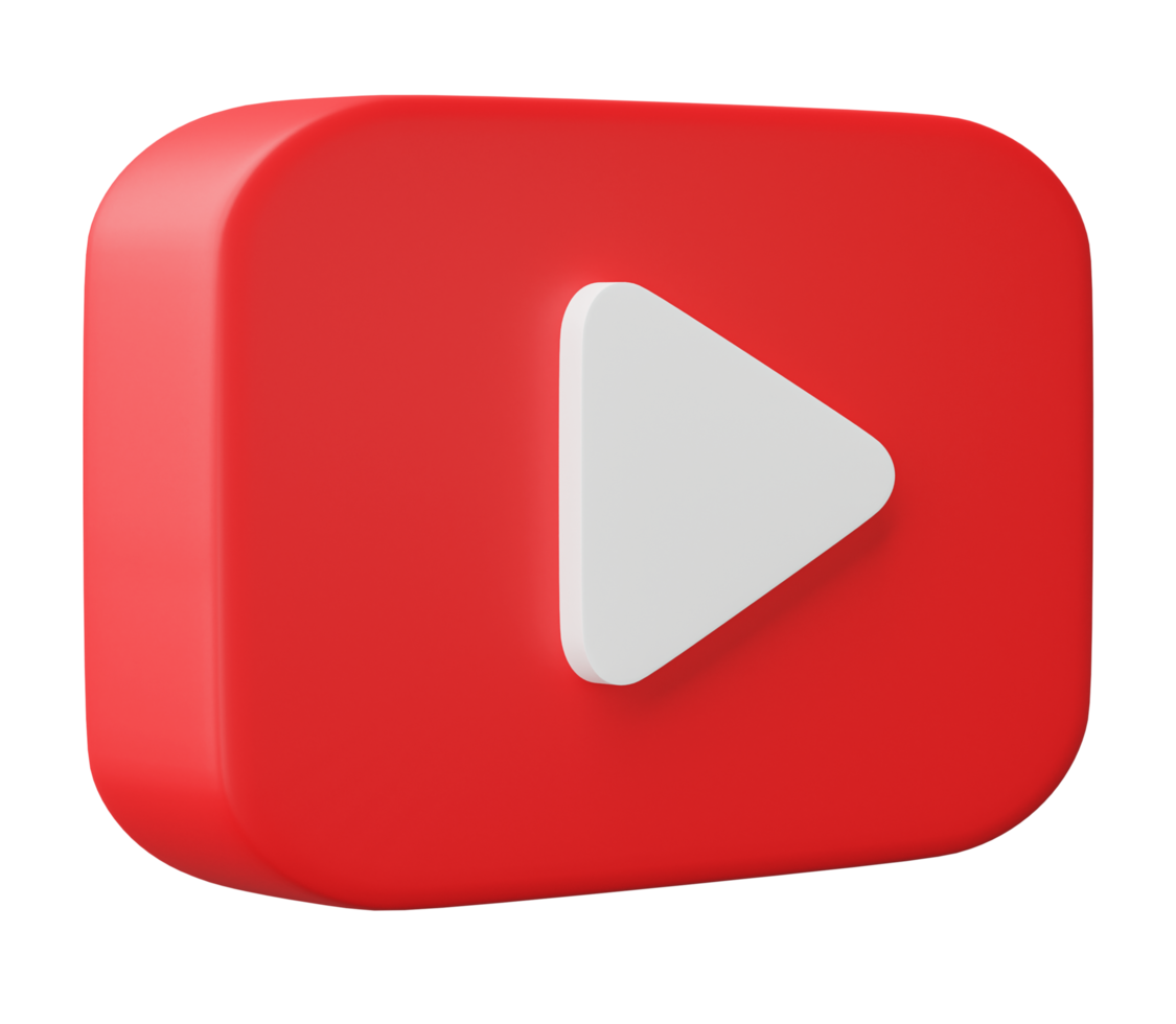 3d Youtube logo icône isolé sur transparent Contexte. png