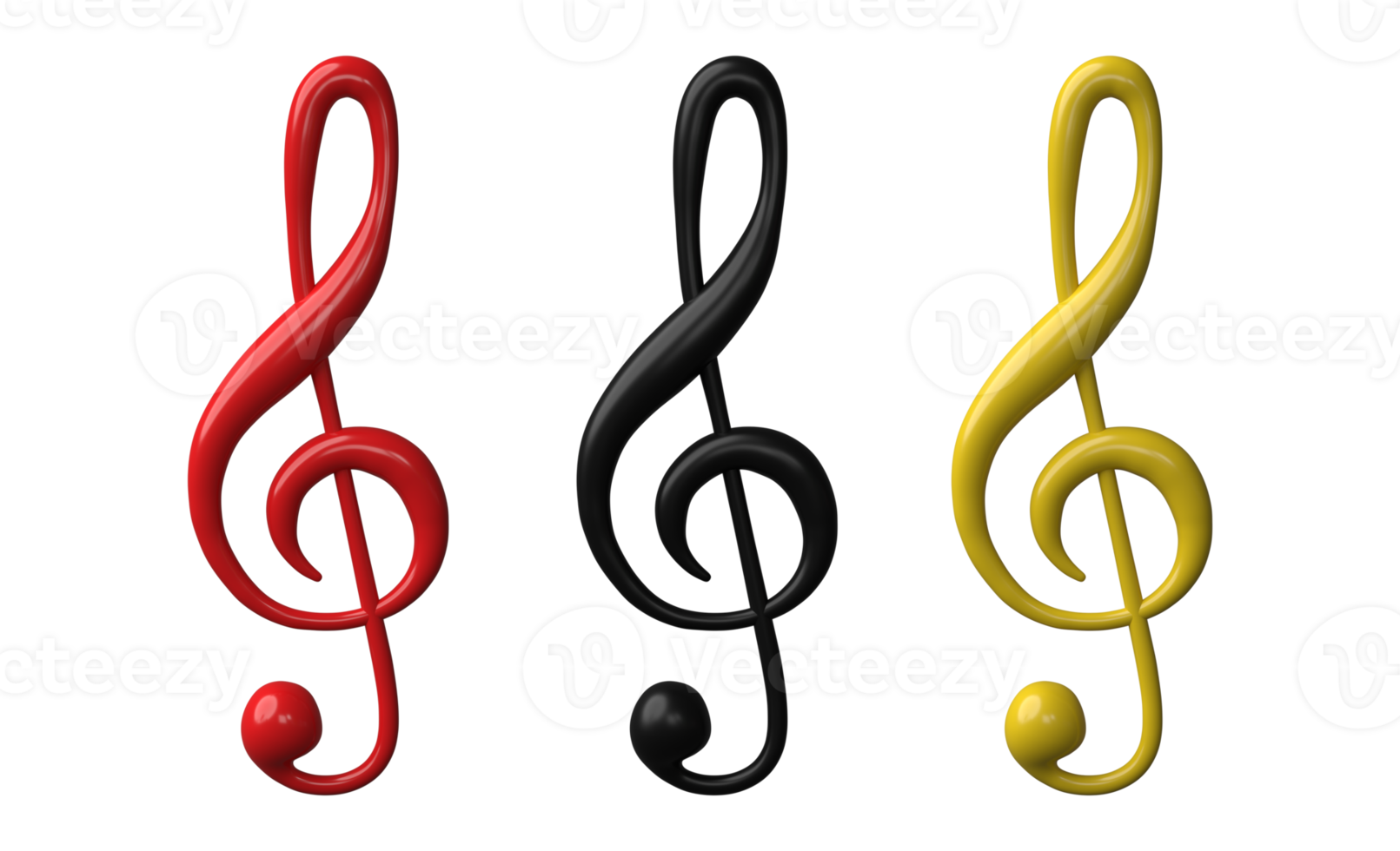 Set of melody icon 3D render, png file format.