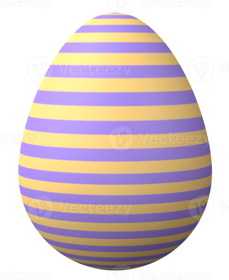 3D easter egg isolated on transparent background png file.