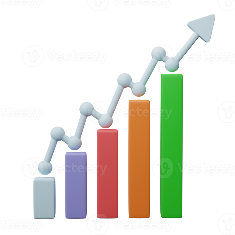 3d veroorzaken. bedrijf infographic met voorraad diagrammen en statistisch bars tabel geïsoleerd Aan transparant achtergrond. financieel lijn grafieken en grafieken voor presentatie en financiën rapport. png