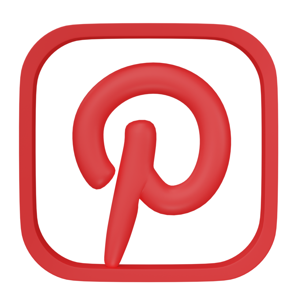 3d, pinterest solicitud logo aislado en transparente antecedentes. png