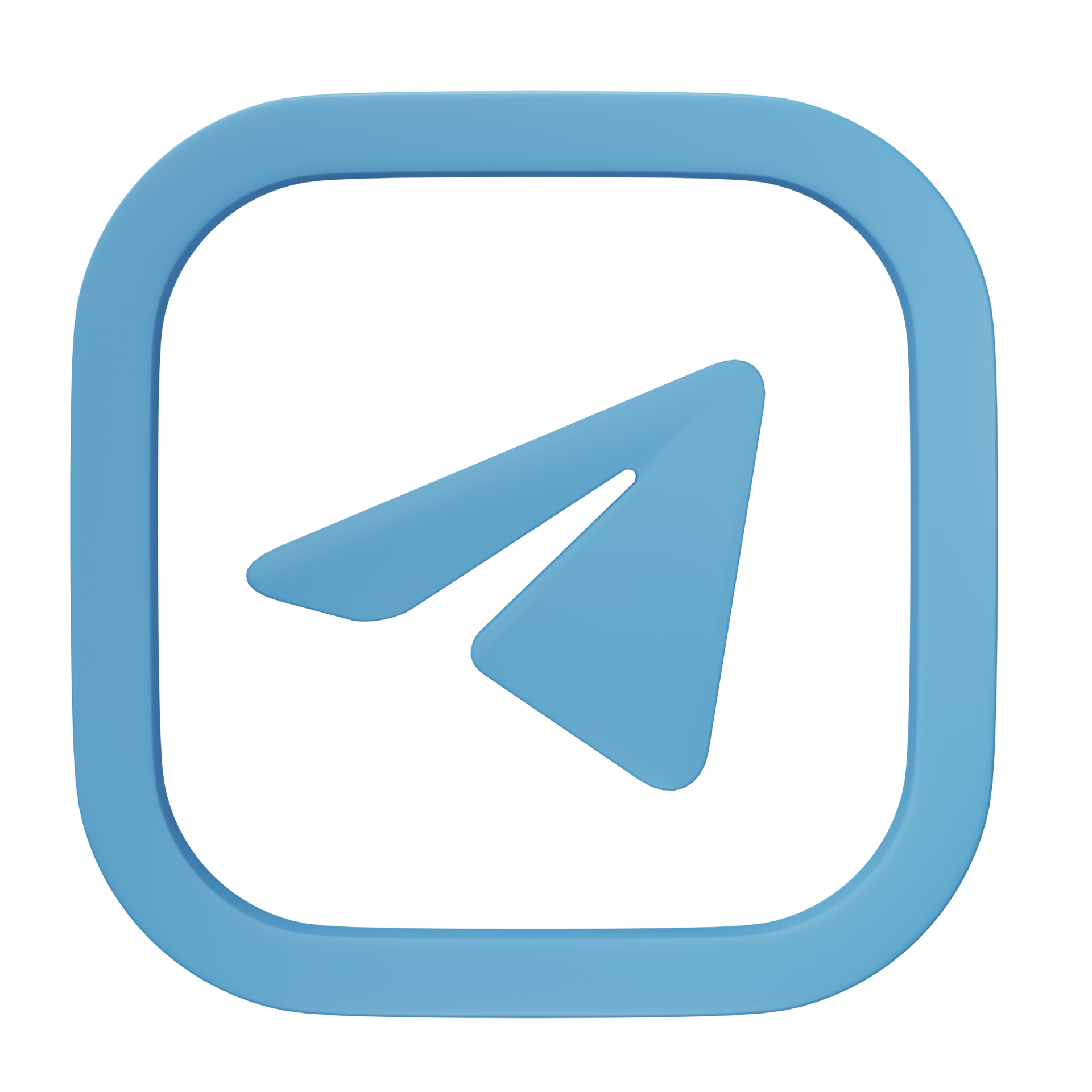 3D rendering. Telegram app icon isolated on Transparent background