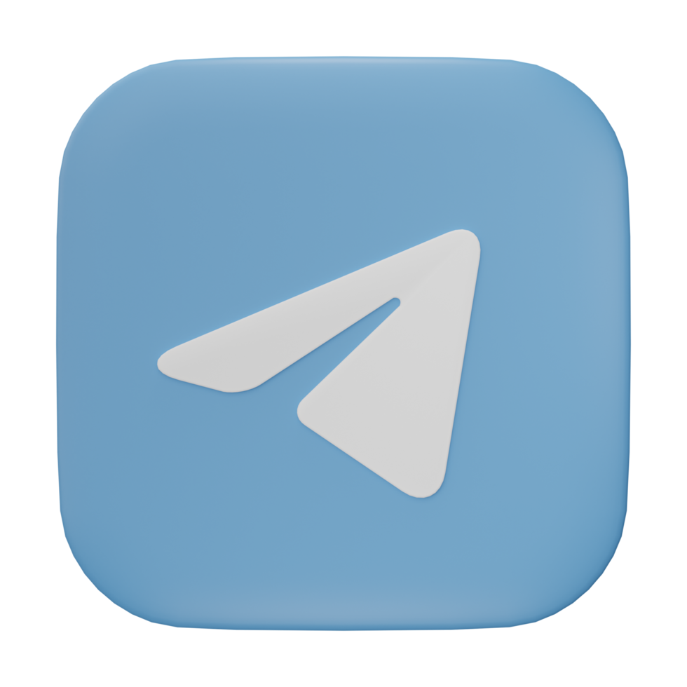 3D rendering. Telegram app icon isolated on Transparent background. Telegram is an online social media network. png