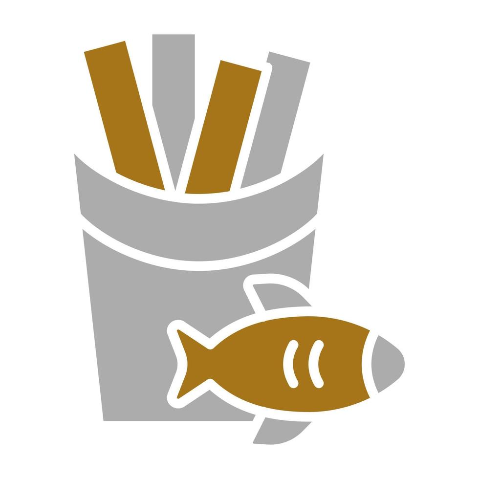 pescado y papas fritas vector icono estilo