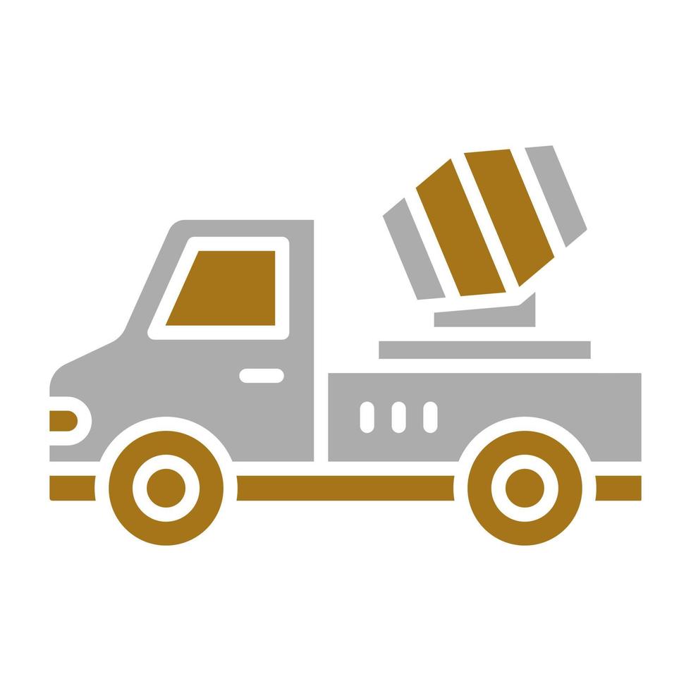 Concrete Mixer Truck Vector Icon Style