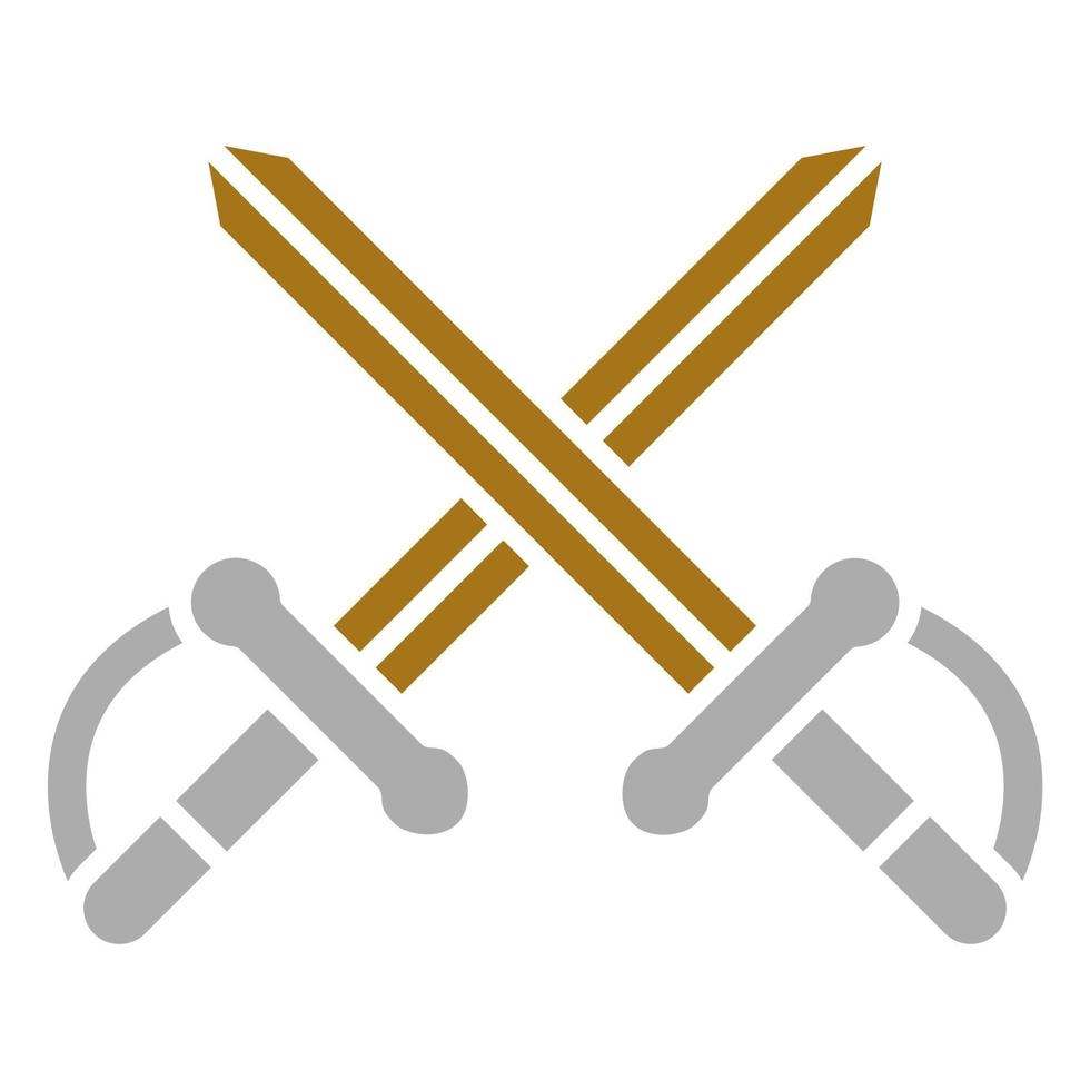 Two Swords Vector Icon Style