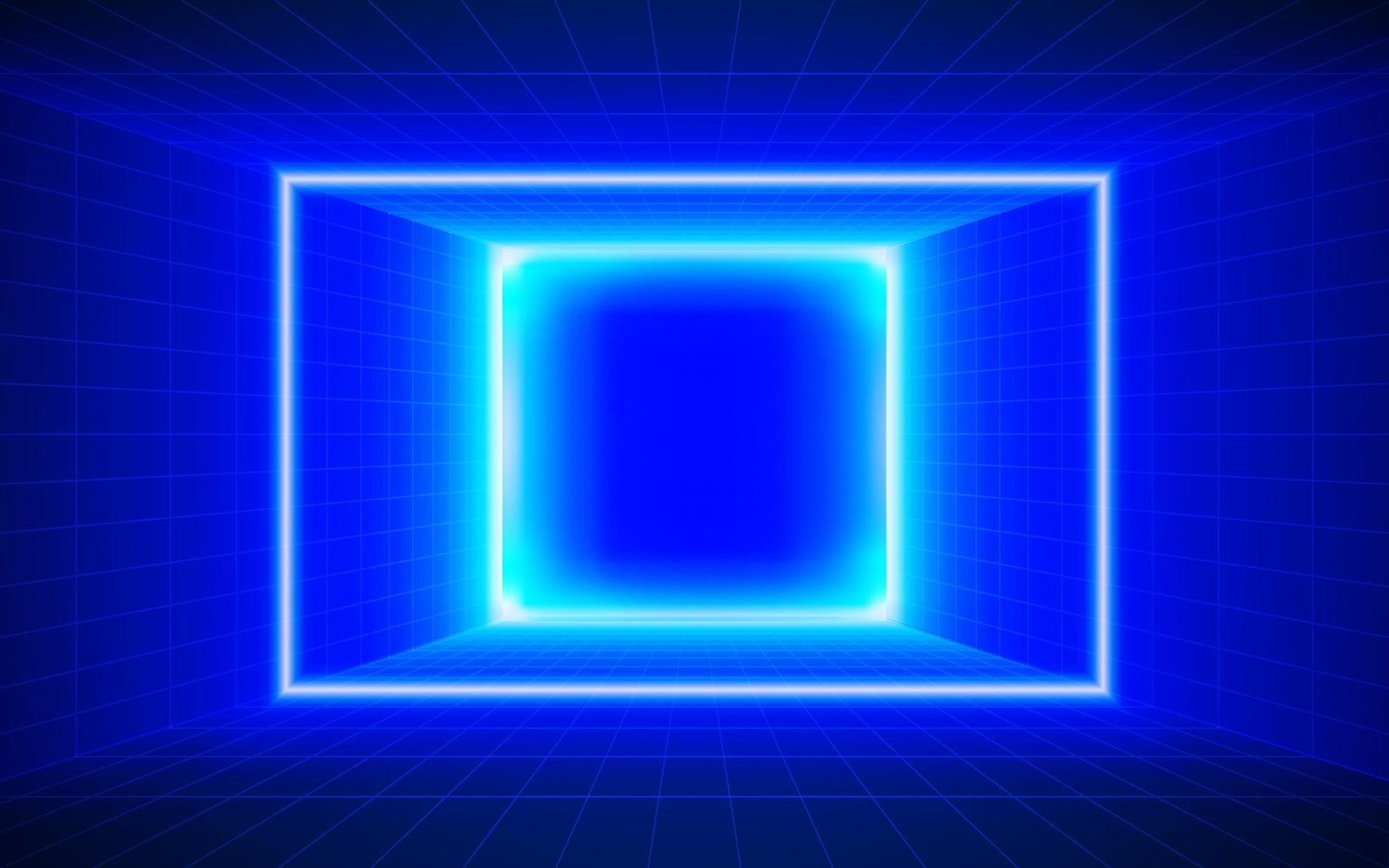 Futuristic technological square grid background. Digital futurist cyber space design, cyberpunk tech, Portal to virtual reality, science fiction matrix, science light perspective wallpaper, template photo