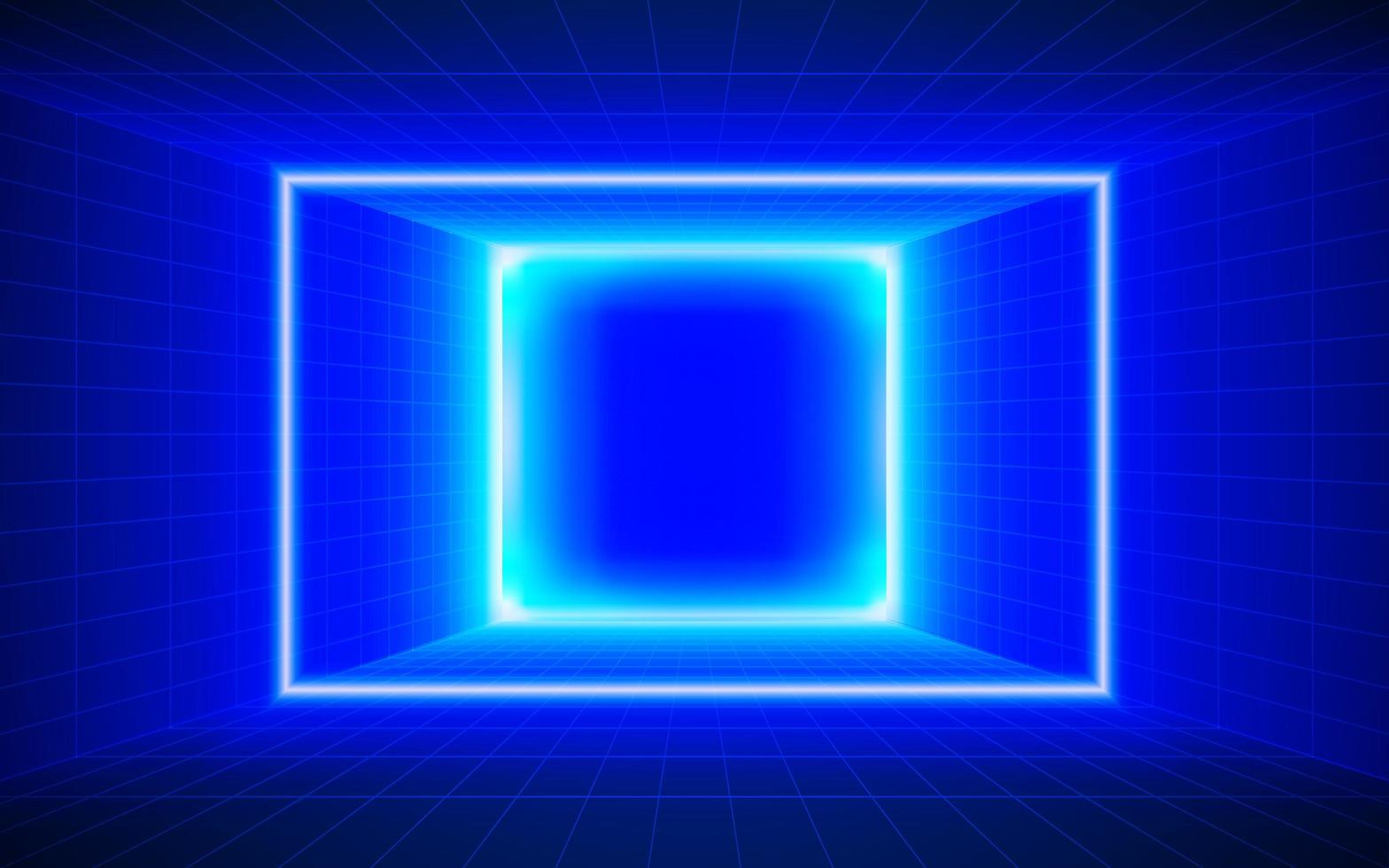 Futuristic technological square grid background. Digital futurist cyber space design, cyberpunk tech, Portal to virtual reality, science fiction matrix, science light perspective wallpaper, template photo