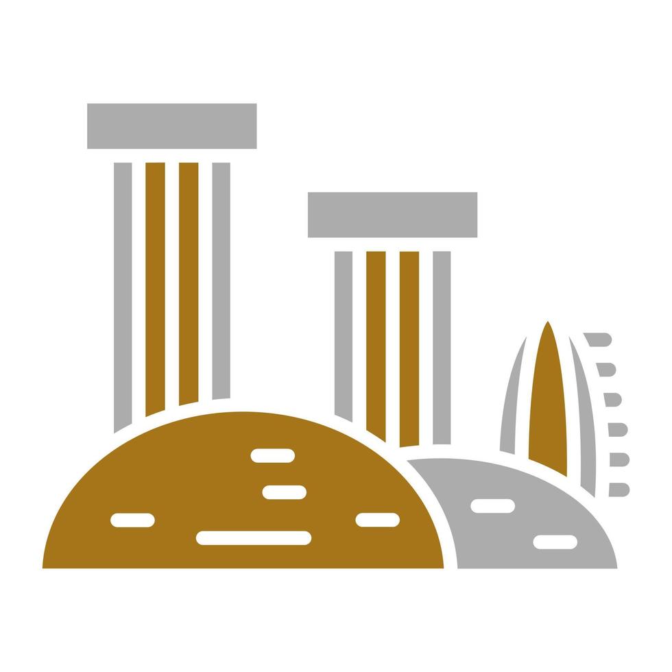 Desert Ruin Vector Icon Style